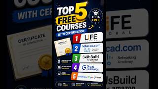 🎓 Top 5 FREE Courses With Certificates You Shouldn't Miss in 2026! 🚀📚 #shorts #shortsviral
