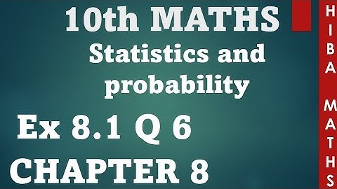10th maths chapter 8 exercise 8.1 question 6 | TN Samacheer hiba maths