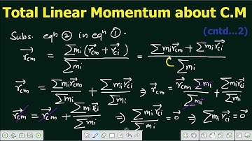 Lecture 8 | Linear Momentum about Center of Mass | Moment of mass about Center of Mass