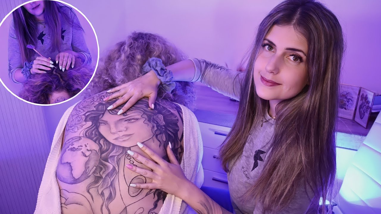 Real Person ASMR | Tingly Einschlafhilfe mit Scalp Check, Back tracing, Hair Play deutsch/german