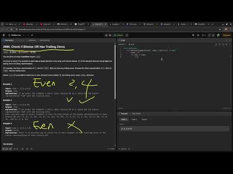 Leetcode easy problem 2980. Check if Bitwise OR Has Trailing Zeros | devops python practice