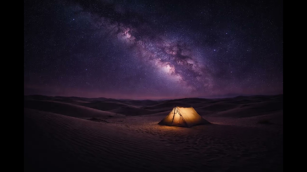 Deep Sleep Music 🌙 Cosmic Night & Soft Desert Wind (2 Hours) | Milky Way Sleep Ambience