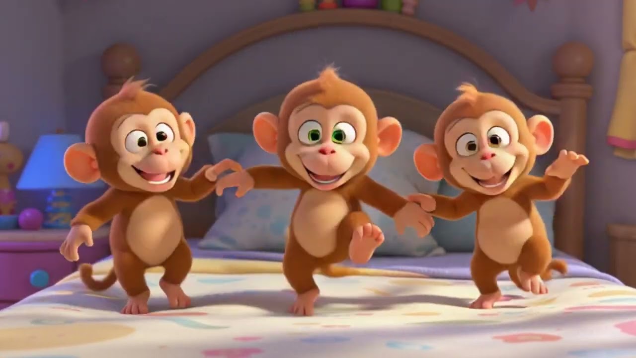 Five Little Monkeys Jumping on the Bed | Nursery Rhyme for Kids 
