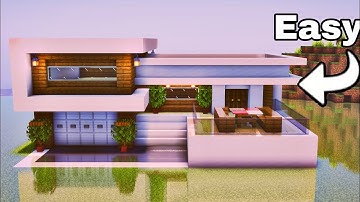 Easy Modern Minecraft House Tutorial | Simple Cube Style Modern House Build (Step-by-Step Guide)