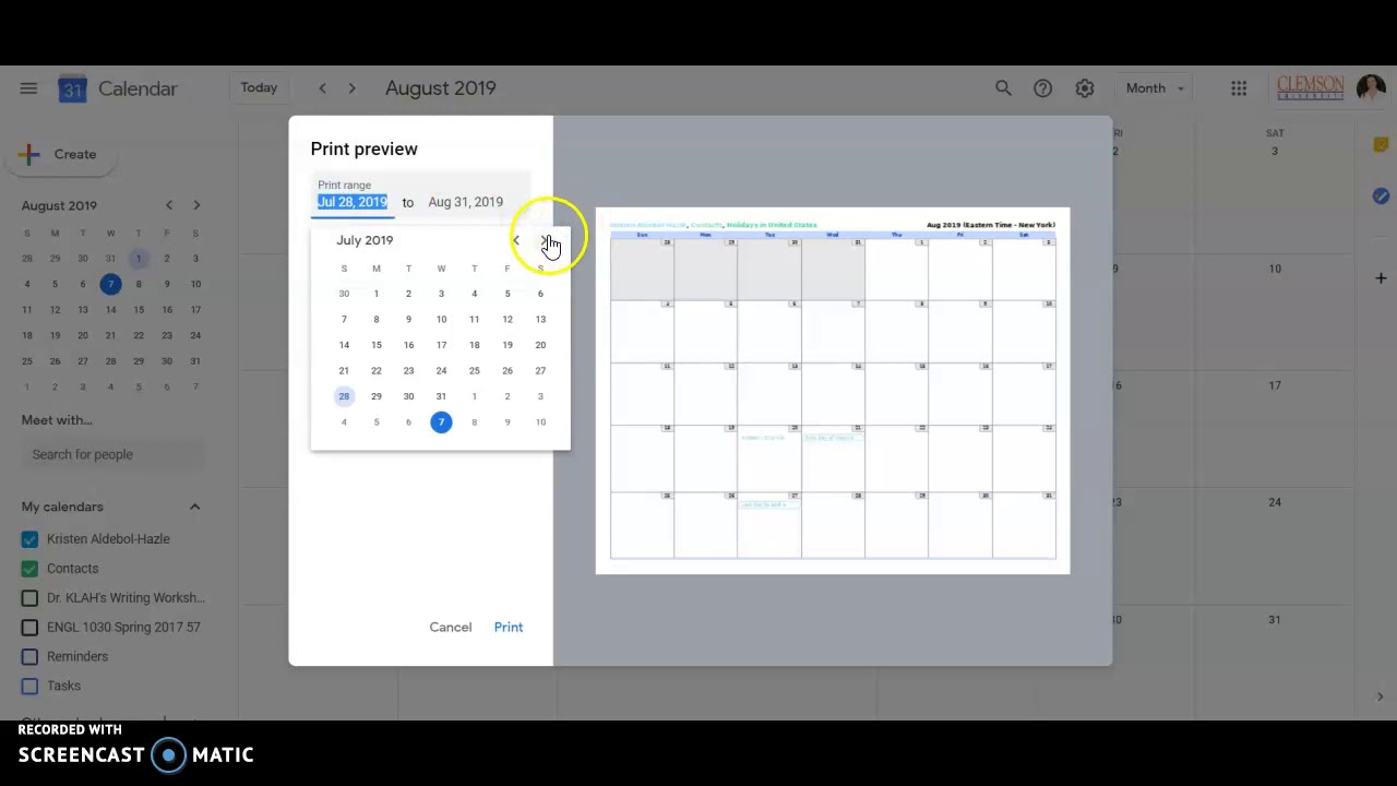 How to save your Gmail calendar as a pdf YouTube