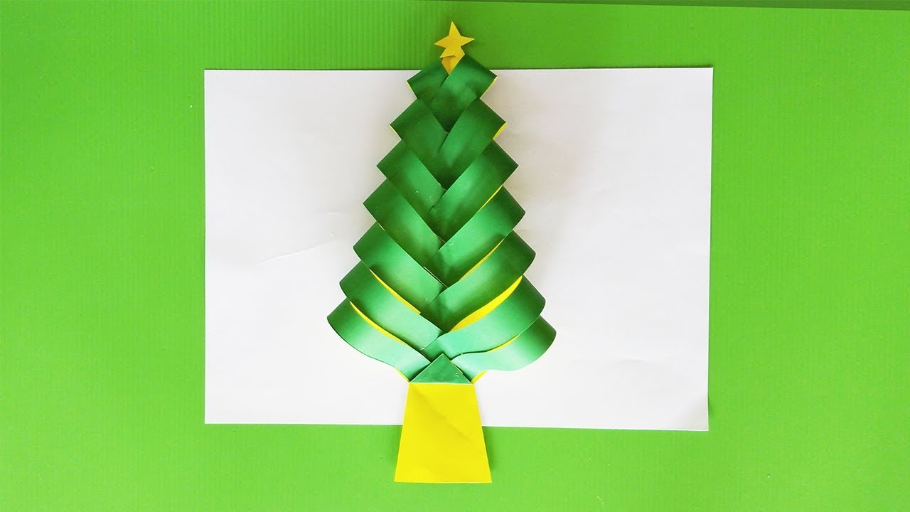 บอร์ดคริสต์มาส  New 2022  พับต้นคริสต์มาส #6 | Origami Christmas Tree | PlaUbon