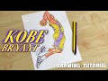 How to draw a basketball player kobe bryant black mamba  drawing tutorial