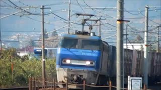 JR貨物 EF200-17号機[吹](代走)+コキ20B　貨物列車2070レ【爆走＆満載編成♪】　2014.11.22