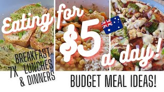EATING FOR $5 A DAY! $35 Budget Meal Plan ~ 7 days | Breakfast, Lunch & Dinner Ideas!