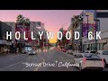 Driving hollywood hills  sign universal studios griffith observatory beverly hills los angeles 6k