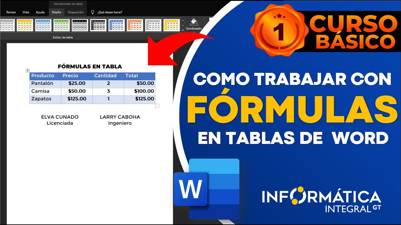 COMO CREAR Y USAR FORMULAS EN TABLAS DE WORD (edición 2) YouTube