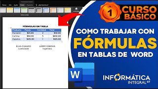 HOW TO CREATE AND USE FORMULAS IN WORD TABLES (edition 2) HOW TO CREATE AND USE FORMULAS IN WORD TABLES (edition 2)