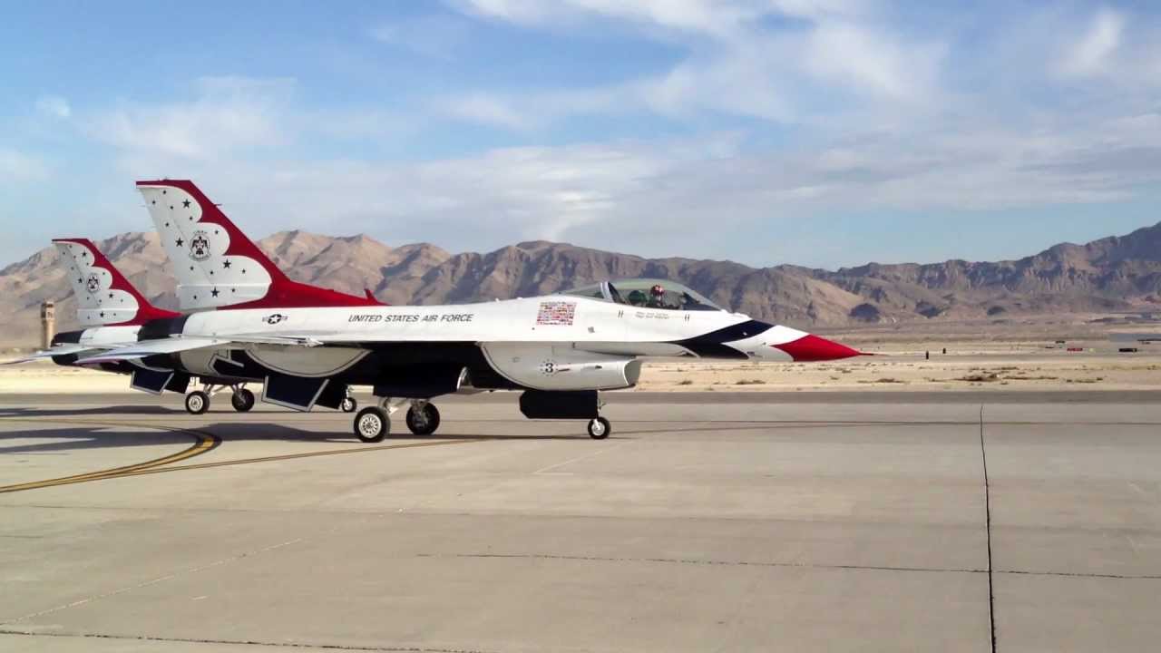 USAF Thunderbirds Taxi Nellis Air Force Base Las Vegas, NV YouTube
