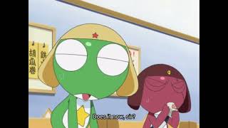 Keroro saying De Arimasu for a little over 30 seconds