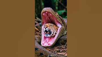 Python swallow a leopard but tried to escape 😳 #youtubeshorts