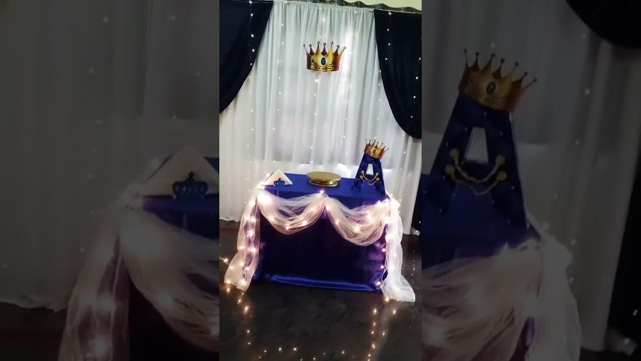 Prince theme birthday decoration ideas at home 