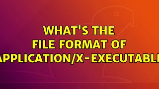 Ubuntu Whats The File Format Of Applicationx-Executable