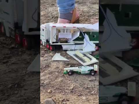 Hess model truck crushed in heels #asmrcrunch #modelcarcrush #highheels #asmrsounds