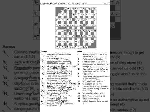 Daily telegraph prize crossword 30035 answers and walkthrough Sat 9th july 2022