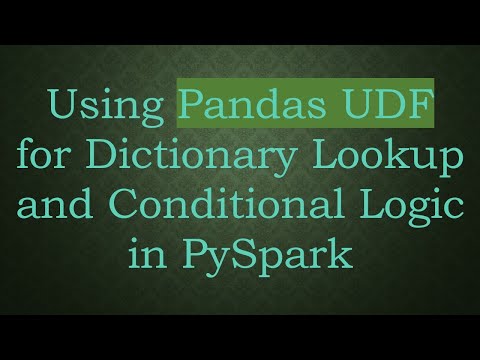 Using Pandas UDF