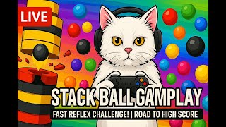 🔴English LIVE🔴 | Stack Ball Gameplay – Fast Reflex Challenge! | Road to High Score #trending #vira