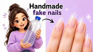 How To Make Fake Nails | DIY Fake Nails With Plastic Bottle | DIY Nail Extensions | Craft Ideas #diy