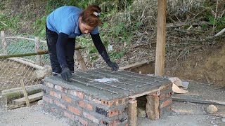 The process of building a new stove. Renovation  of HOME STAY farm