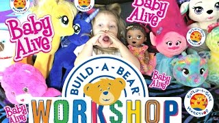 BABY ALIVE get a BUILD-A-BEAR. TROLLS! The Lilly and Mommy show!