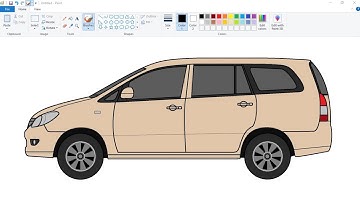 How to draw Toyota Innova in computer using Ms Paint | Car Drawing Tutorial. #Cardrawing
