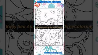 Baby Sea Animals Coloring Images | Coloring Printable Pages for Adult #coloringbook #colouringasmr