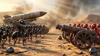 Red Ants vs Black Ants | Ai Clash Zone Missile War in Desert Battlefield (Epic Animated Showdown)