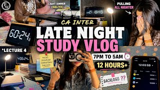 CA Inter Late Night Study Vlog 🌙📚 | Pulling All Nighter 😴➡️😤 | 7PM to 5AM ⏰ | 12+ Hours |sonaltomar 