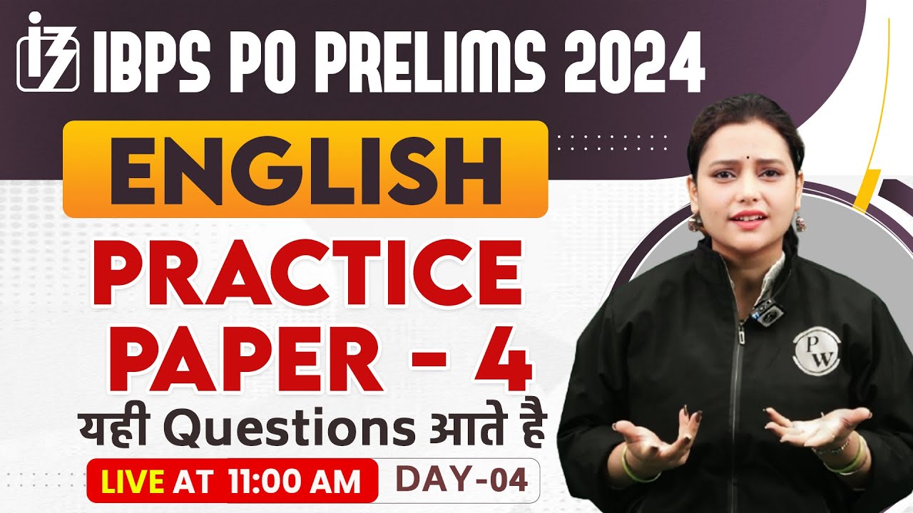 IBPS PO 2024 | IBPS PO English Practice Paper -4 | English by Rupam Ma ...