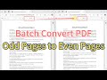 Quickly batch convert multiple odd page PDF files into even page PDF files