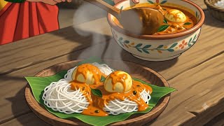 Village Dinner Farm-Fresh Egg Gravy & Idiyappam 🌶🥚|A Quiet Evening in a village 🌿 screenshot 3