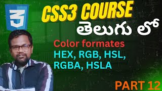 Color Formats in CSS - hex, rgb, hsl, rgba,hsla /What color format does CSS use?/CSS color code