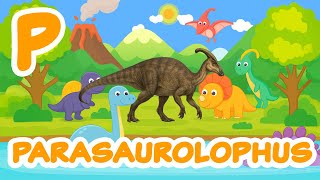 P Is For Parasaurolophus Abc Dino Songs Whimsical Cartoon Vector Art