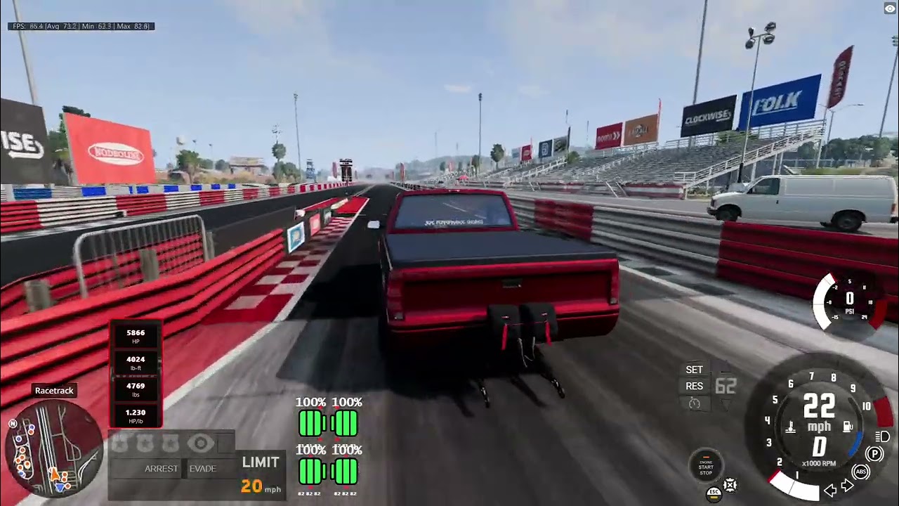 BeamNG D-Series drag test hit