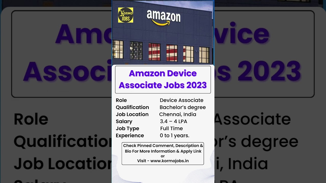 Amazon Device Associate Jobs 2023 