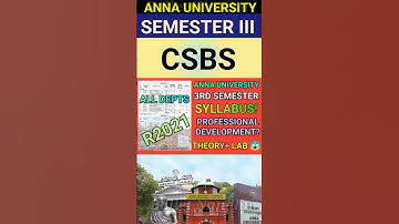 Anna University 3rd Sem CSBS Syllabus #shorts #csbs #annauniversity #regulation2021 #syllabus #r2021