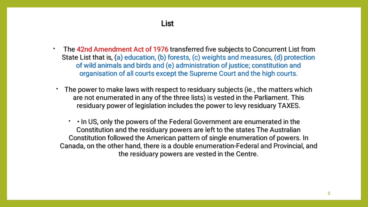 Union State Relation (Legislative)