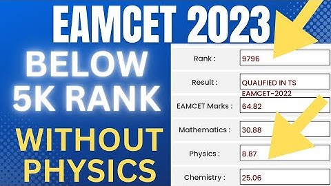 Below 5000 Rank Without Physics In Eamcet 2023 | Eamcet 2023 లో 5000 ర్యాంక్ ఫిజిక్స్ చదవకుండనే