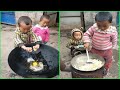 Adorable ! Rural life Little boy cooking food 조리 クック