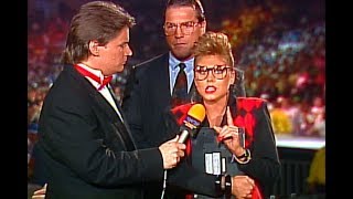 During the wcw ppv "wrestlewar" 1991, tony schiavone interviews york
foundation members, alexandra (marlena/terri runnels) & terrance
taylor. no cop...