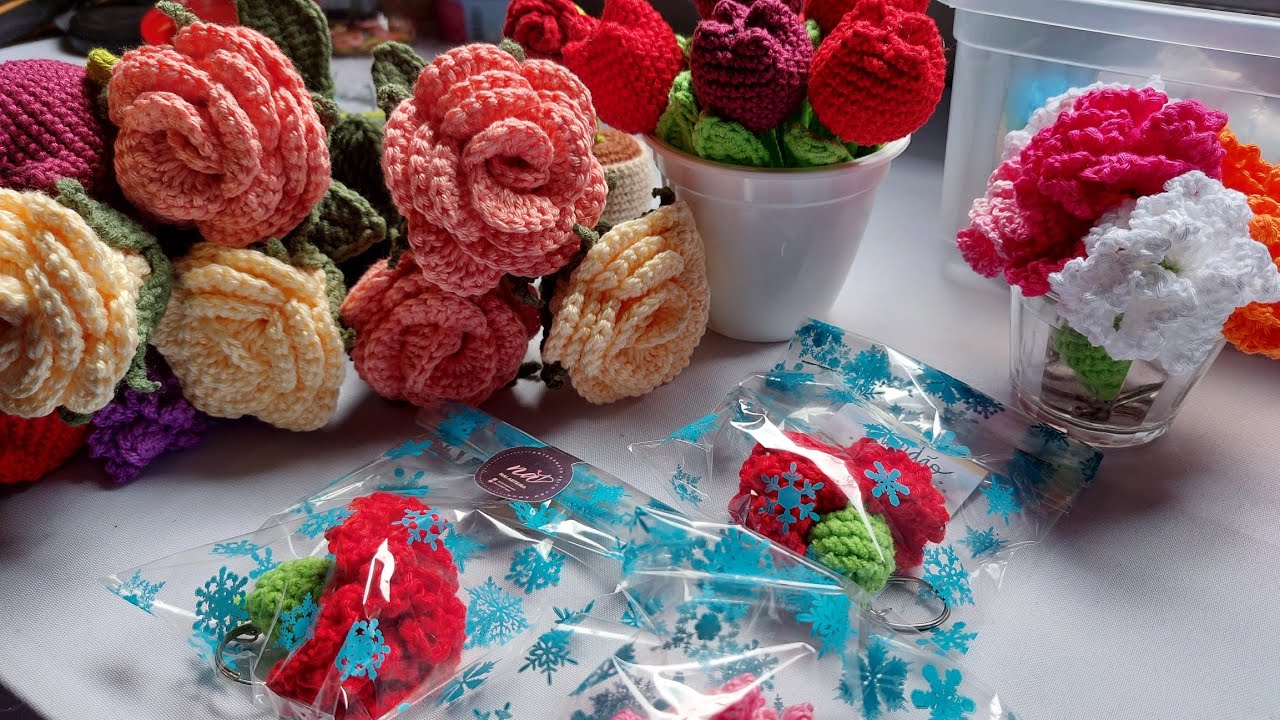 Uma semana produzindo flores em crochê.  Venda certa!