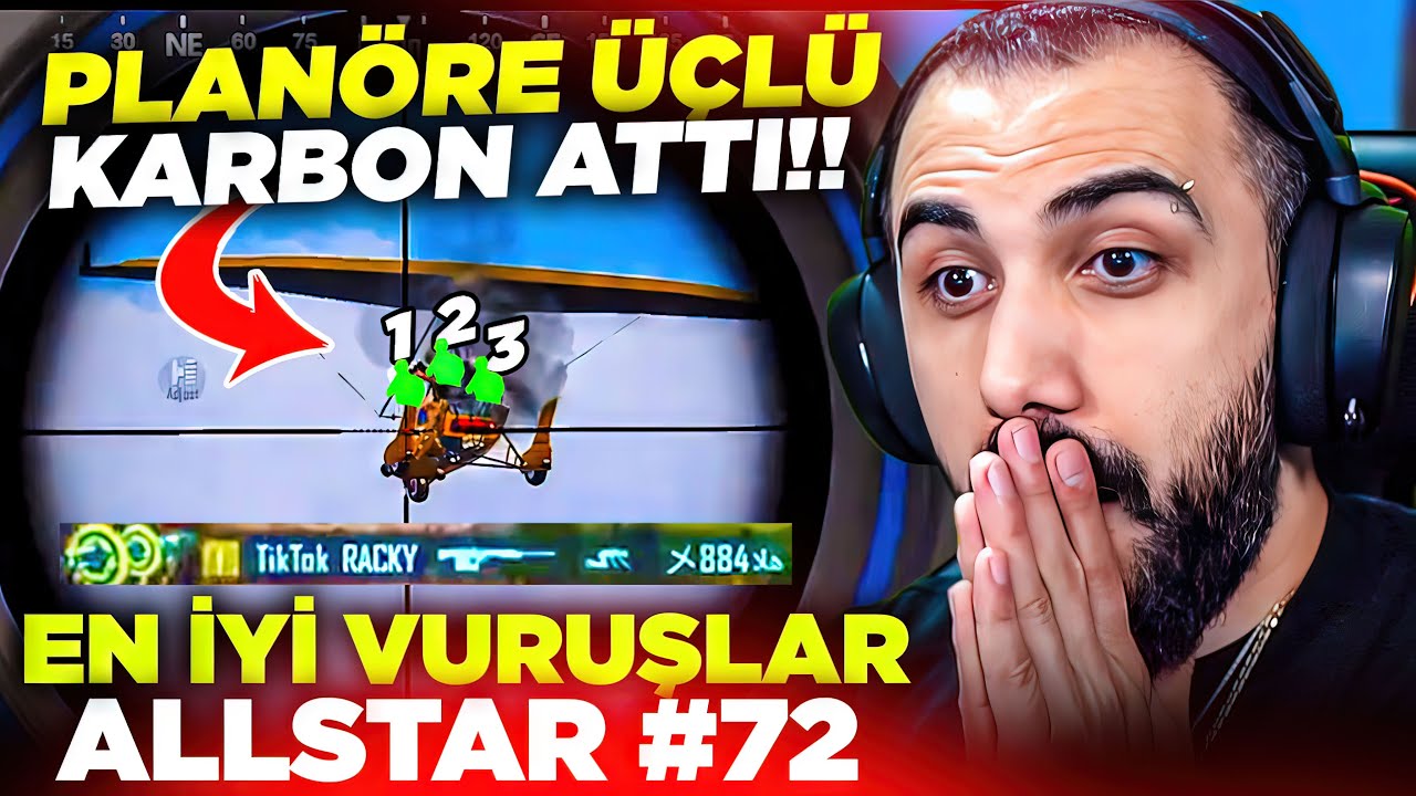 UÇAN PLANÖRE ÜÇLÜ KARBON ATTI!! İMKANSIZ OLAY 😱 EN İYİ VURUŞLAR ALLSTAR #72 | PUBG MOBILE