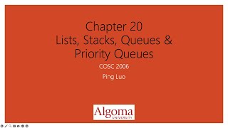 Chapter 20 - Lists. Stacks & Queues