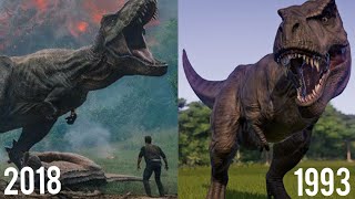 Evolution of T-Rex(Jurassic park) 1993vs2001vs2018|Bad Romance| Resimi