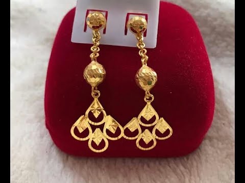 Light Weight Gold Earrings| Kundal|Tops Designs - YouTube