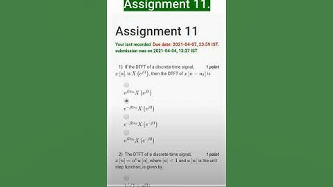 Signals And Systems Nptel Week 11